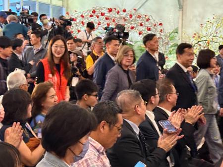 執行長劉米山及副執行長陳怡帆陪同總統賴清德前往台南出席臺灣國際蘭展暨花卉科技展開幕2