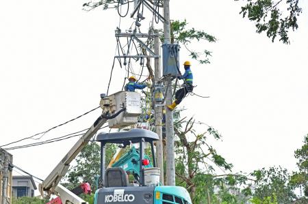副執行長李碧菁陪同行政院長卓榮泰視察嘉義市電力復原情形