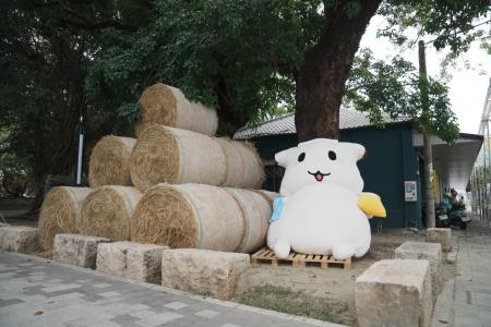 「2023雲林巾彩耕地藝術節」精彩閉幕，吸睛大型毛巾動物玩偶落腳虎尾鎮立幼兒園